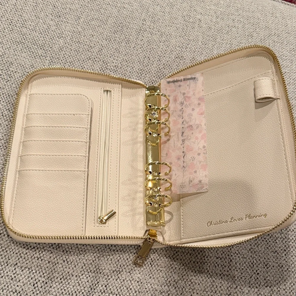 Christina Love Planning Cream Zip-Around Wallet cash envelope system